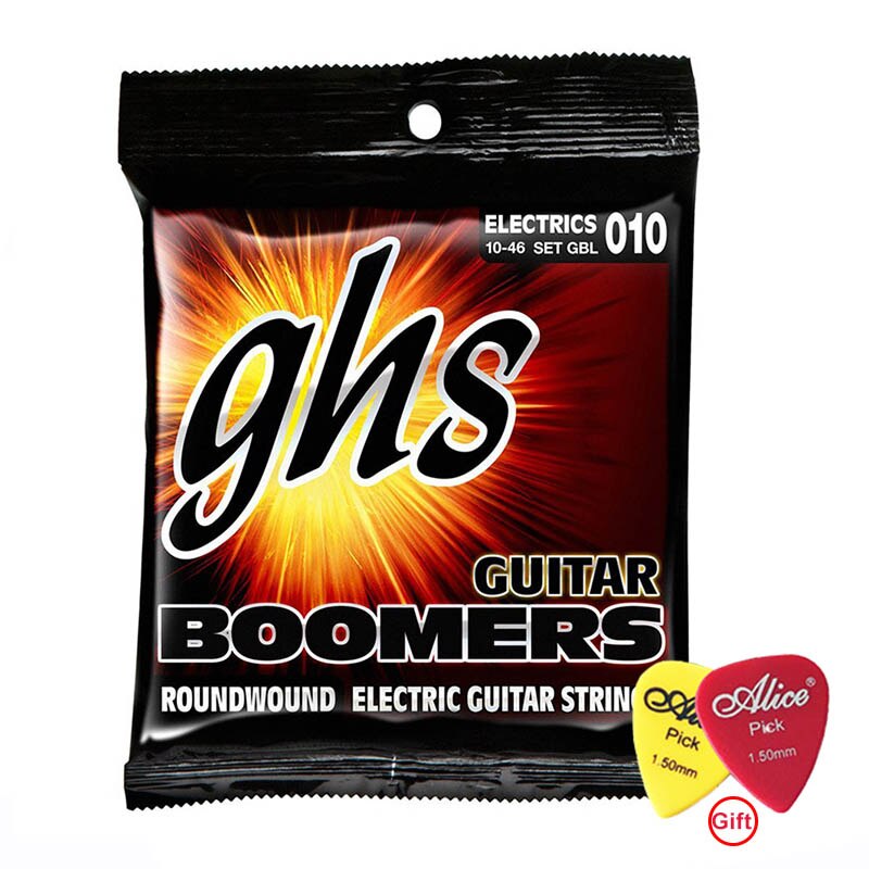 ! [1PACK/3PACKS] GHS Electric Guitar Strings Boomer Set Extra Light Nickel Steel 09-42 / Light 10-46 With guitar picks: 10-46 GBL (1PACK)