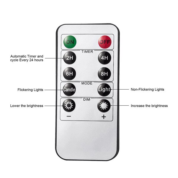 AiiBowy Ledkaarsen [3-delig set] Vlamloze kaars Echtwas Flikkerend Dimbaar met afstandsbediening Kerstkaarsen LED vlammen 10,2/12,7/15,2 cm tafeldecoratie, woonkamer, Kerstmis, bruiloft, feest