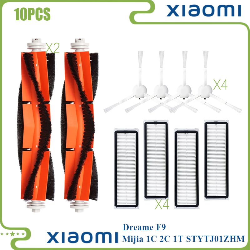 Para Xiaomi Mijia 1C 1T STYTJ01ZHM Mi Robot aspirador fregona Dreame F9 filtro Hepa Cepillo Lateral principal paño de mopa accesorios de limpieza: plum