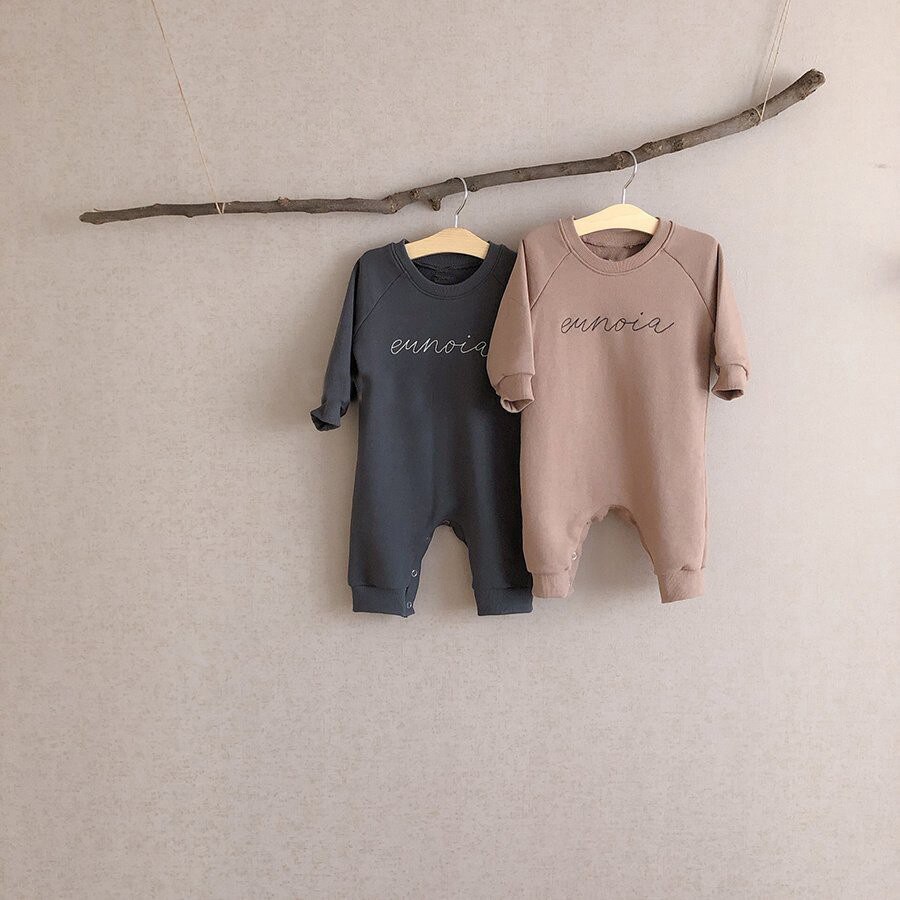 Polaire d'hiver pour enfants | Nouvelle lettre frontale coréenne imprimée simple, pour garçons et filles, longue rambarde, une pièce,