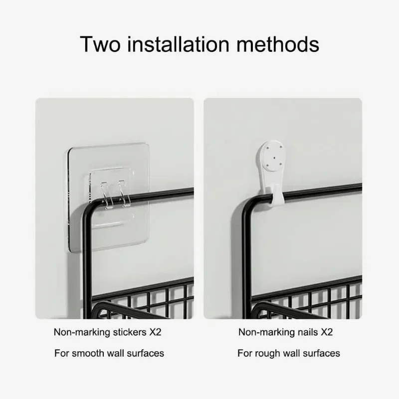 Wall Mounted Metal Wire Storage Organizer Baskets, Rectangular Display Hanging Basket, Countertop Bathroom Accessories Holder