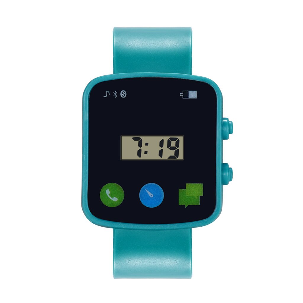 Children's Electronic Sports Watch Girls Analog Digital Sport LED Electronic Waterproof Wrist Watch Smart zegarek damski 924: Mint Green 