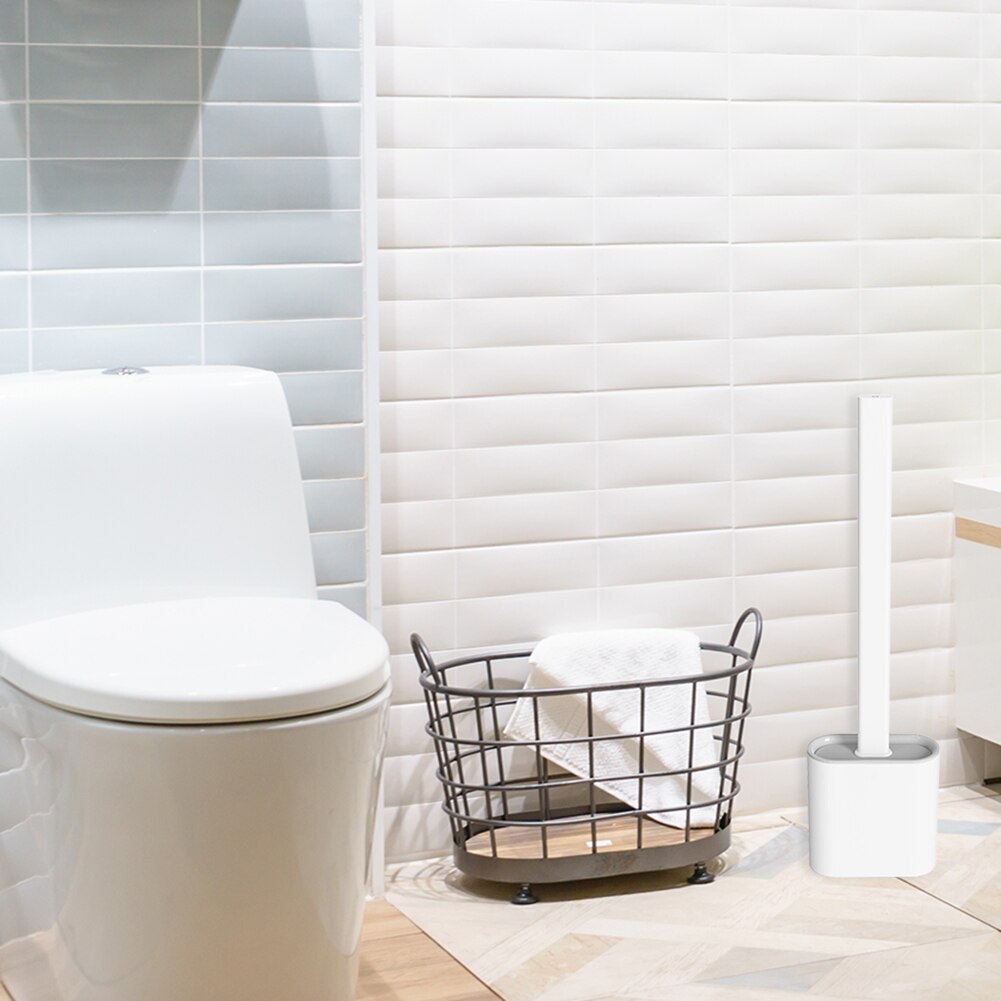 Lange Handvat Geen Dode Hoek Toiletborstel Duurzaam Muur Opknoping Cleaning Zachte Borstel Voor Wc Gadgets