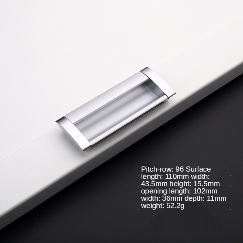 Manija de puerta incrustado, tirador de aluminio ranurado para cajón, armario, puerta oculta, tiradores de cajón de puerta corredera: Blanco