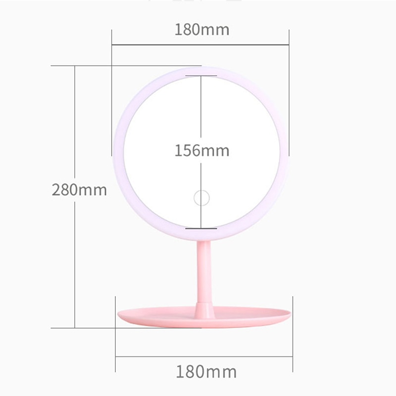 Badkamerspiegel met achtergrondverlichting LED-verlicht, aan de muur gemonteerde frameloze make-upspiegel met aanraakschakelaar, IP44 waterdicht (kleur: wit licht 6000-6500k, maat: 80 cm ron