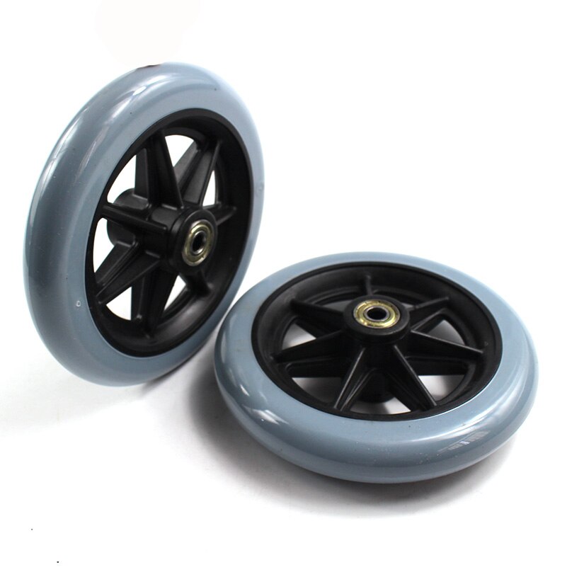 2 st 150mm(6 ")  / 200mm (8 '') grå gummi små icke märkande rullstolshjul tillbehör pp gummistol hjul hjul: 6 tum