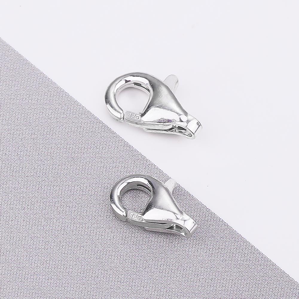 925 Sterling Zilver 8Mm 9Mm 2 Stuks Zilveren Kreeft Sluitingen Haken Connector Voor Diy Sieraden Bevindingen Materialen Levert