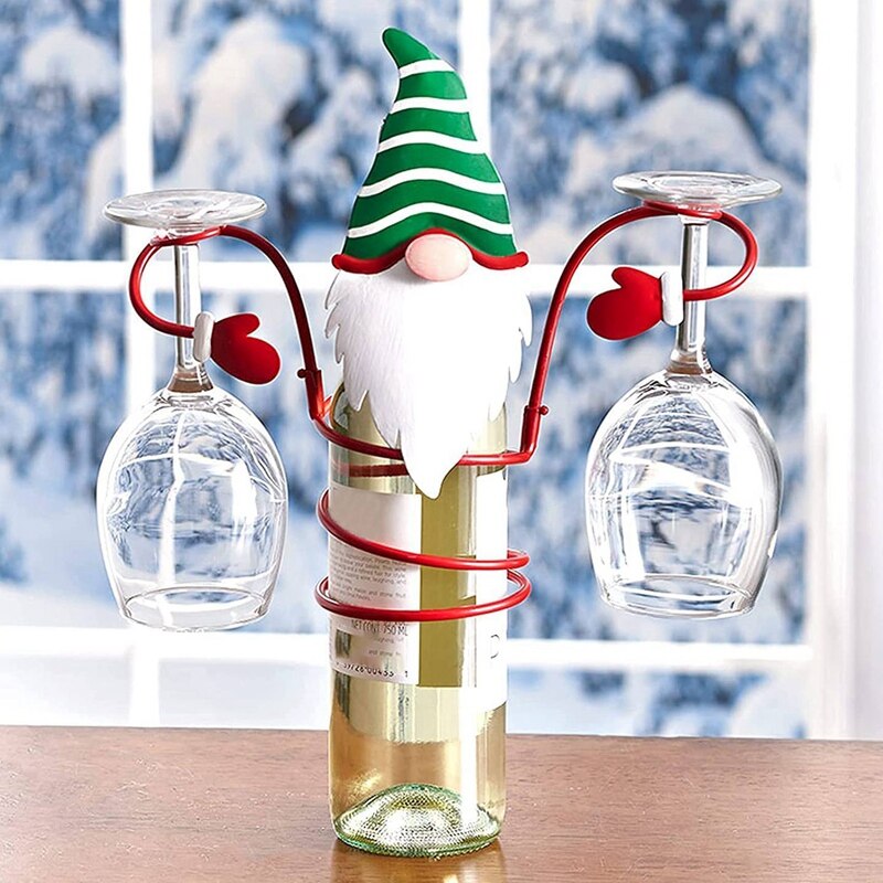 Kerst Wijn Fles Glas Houder Aanrecht Wijnglas Houder Thuis Keuken Eenvoudige Wijnglas Opbergrek