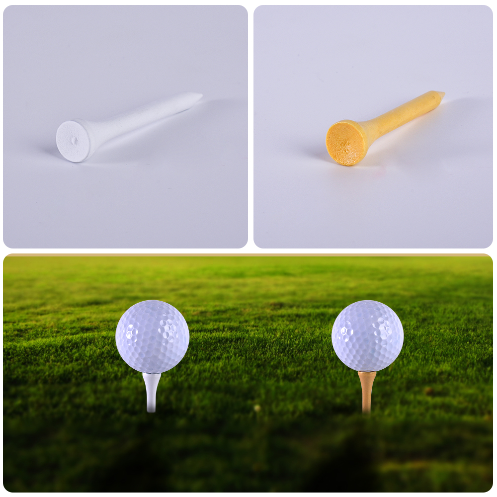 100Pcs Hard Wood Golf Tees for Golf Swing Practice Accessories Unbreakable Wooden Tee Golf Ball Training 42 54 70 83 mm White