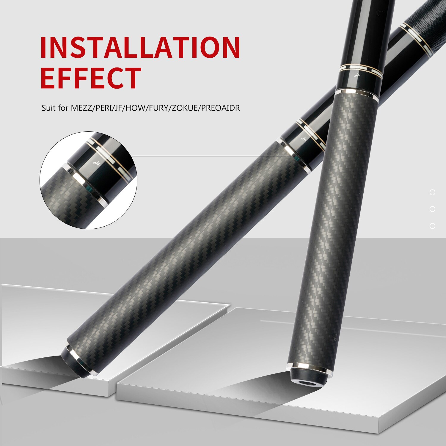 Billiards Carbon Fiber Extension for Mezz Predator Mit FURY KONLLEN HOW PERI Jflowers Cue Extension Billiard Accessories