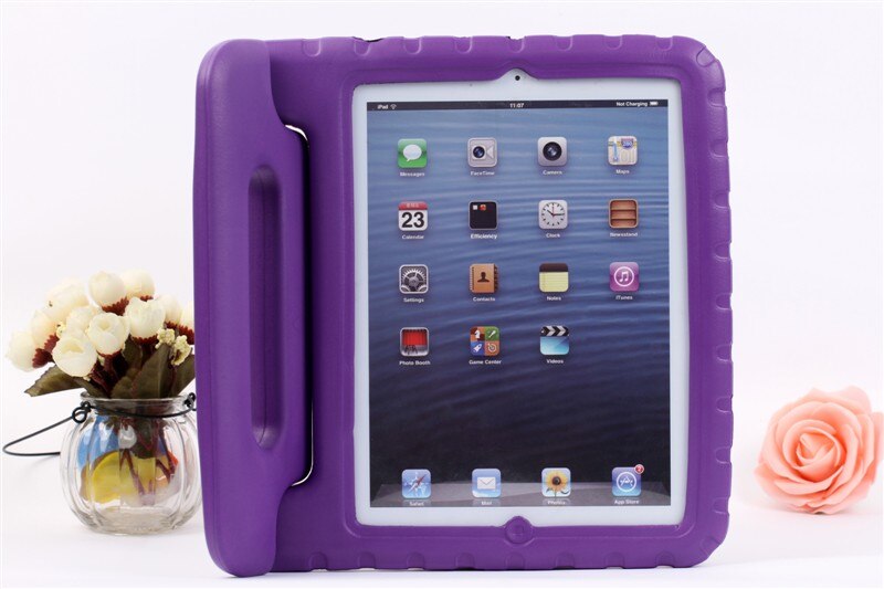 Für Apple iPad Mini 1 2 3 4 5 EVA Schaum Stoßfest Fall für iPad Mini4 Mini5 Coque Kinder Kinder griff Stehen Schutzhülle: LILA / For Ipad Mini 1 2 3