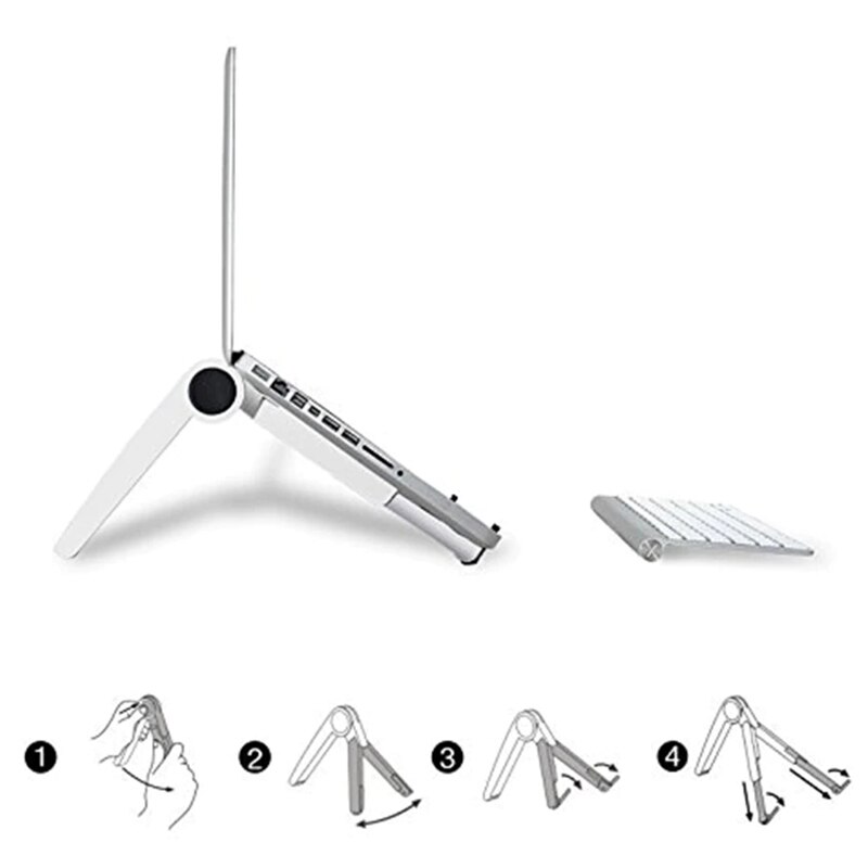 Folding Laptop Holder Pc Stand With Stretching Legs And Adjusting Angles For 11~16 Inch Computer Notebook Portable Lap Desk
