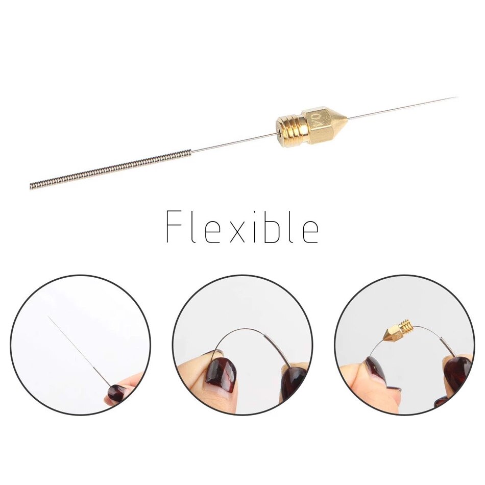 1 jeu 0.4MM MK8 buse 15 buses extrudeuse 10 aiguilles de nettoyage 2 pinces à épiler 1 boîte de rangement transparente pour Makerbot CR-10 M6 fil