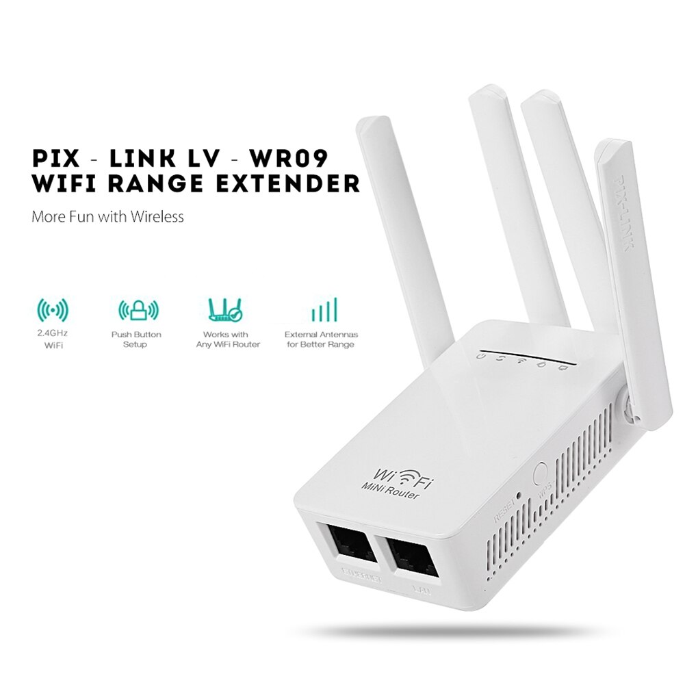 elenxs 300Mbps Wireless WIFI Router Wifi Repeater Home Network Booster Antenna Sky Wps Signal Range Extender