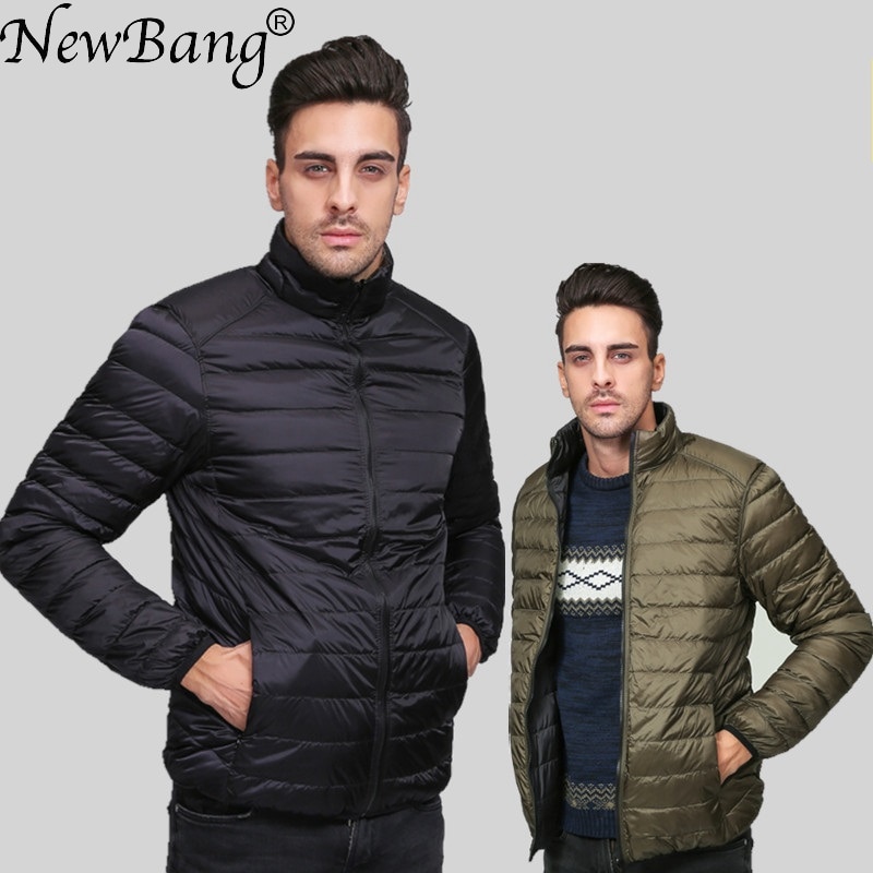 Newbang brand ultralet dunjakke herre dunfrakke mandlige efterår vinter dobbeltside fjer vendbar vindtæt letvægts parka
