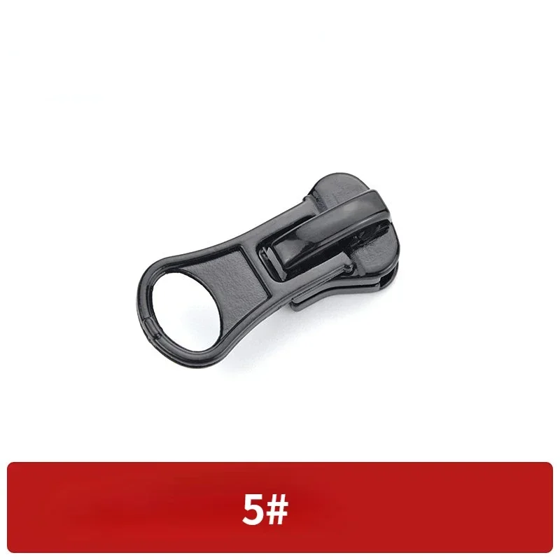 5 deslizadores de cremallera de metal para cremalleras de dientes de resina 3 # /5 # /8 # Accesorios negros de la cremallera de la ropa de los deslizadores de la cremallera del bloqueo auto: Cobre envejecido