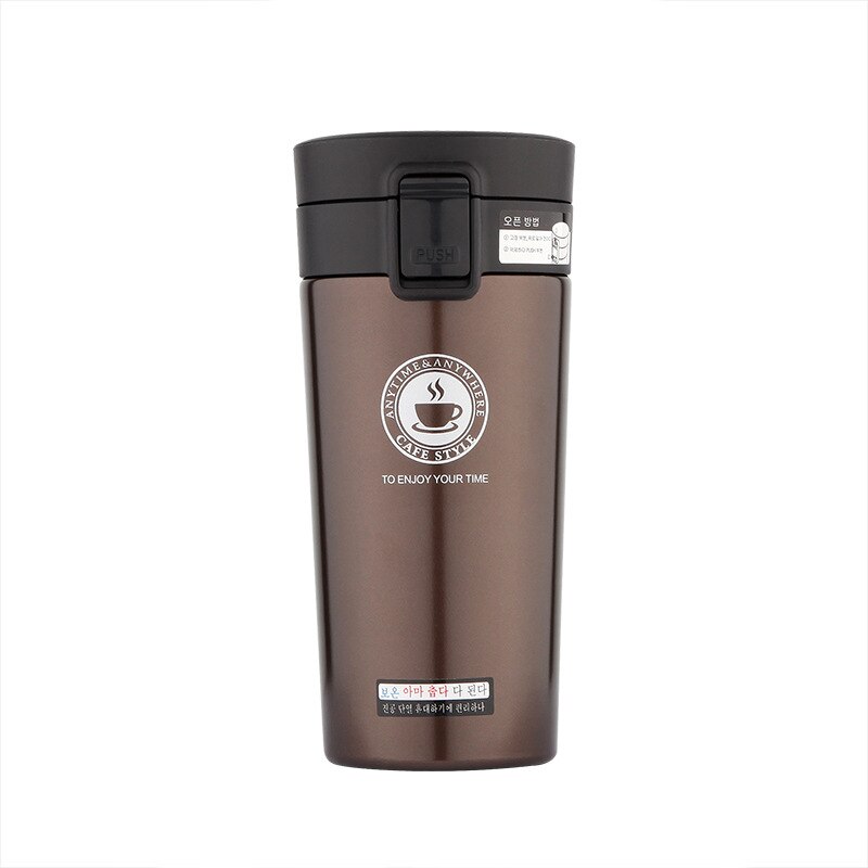 380ml dubbelväggs termos i rostfritt stål, kafferesemugg, termoflaska för vatten, vakuumkolvar, en termoskopp: 380ml / Choklad