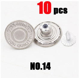 10 Stks/zak 17 Mm Metalen Jeans Knop Naaien Kleding Accessoires Broek Jean Knop Decoratie Voor Diy Naaien: NO.14 10pcs