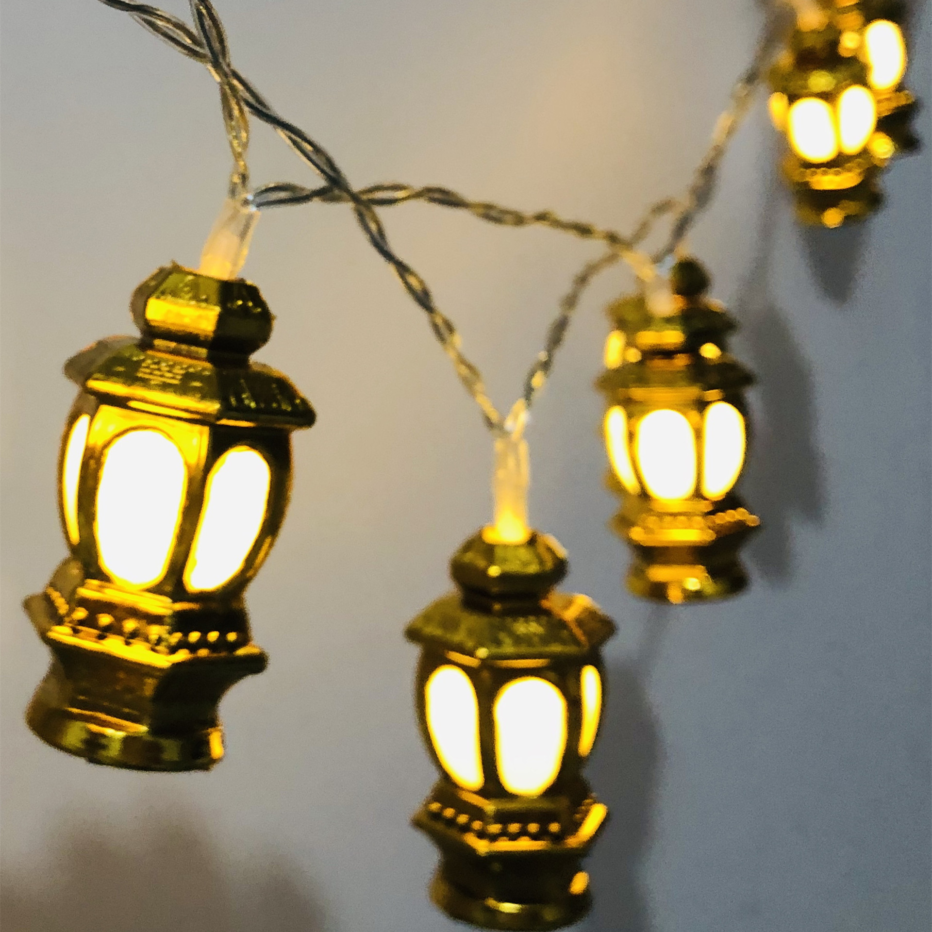 Ramadan Decoration Plastic Lantern Led String Lights Ramadan Kareem Decor Eid Mubarak Al-Fitr Eid Festival Party Supplies