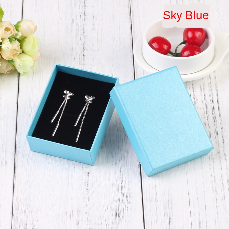 Vierkante Sieraden Doos 7X9X3cm Ketting Ring Box Voor Sieraden Multi Kleuren Sieraden Verpakking Geschenkdozen Oorbel Display Zwart Roze: Deep Sapphire