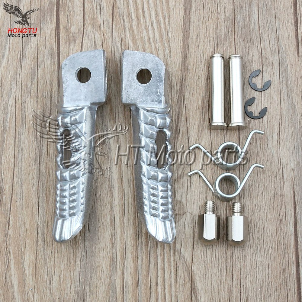 Voor suzuki motorfiets voor & achter voetsteunen motor voetsteunen pedaal voor gsxr 600 gsxr 750 gsxr  sv650 sv1000 gsxr 1000 2001: Chromen voorkant