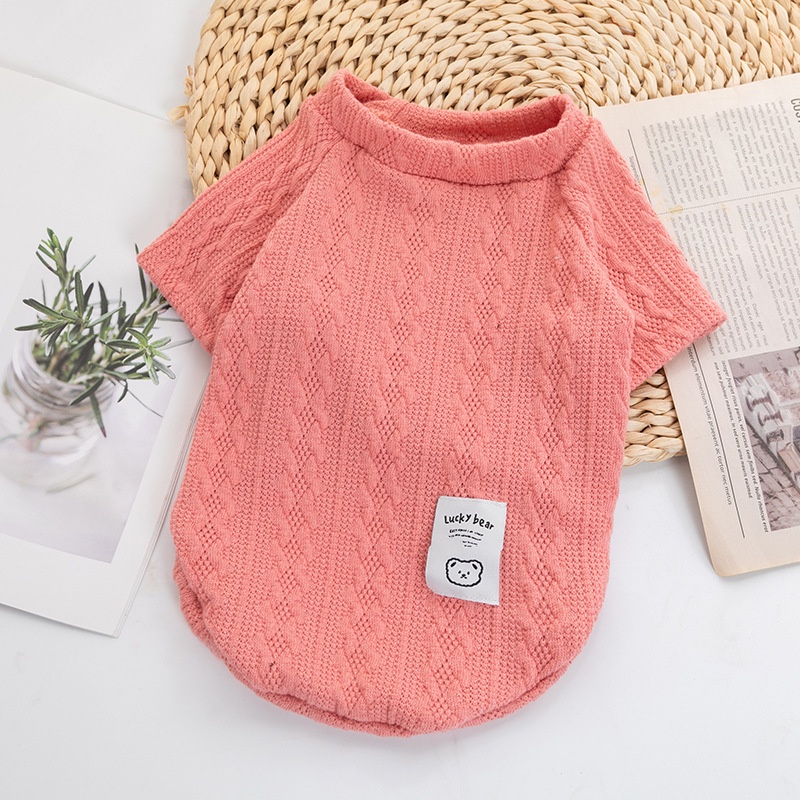 Pull ours mignon pour animal de compagnie, multicolore en option, vêtements pour chat et chien, pull doux et confortable: XS / Rose