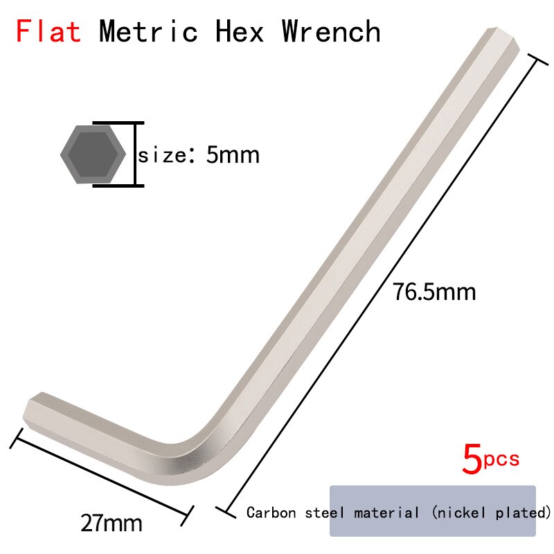 S2 Allen Key Hardened L-shaped Hexagon Key with Extended Inner Hexagon Wrench Single Inner Hexagon Screwdriver Set 0.7/5/6/17mm: Brown