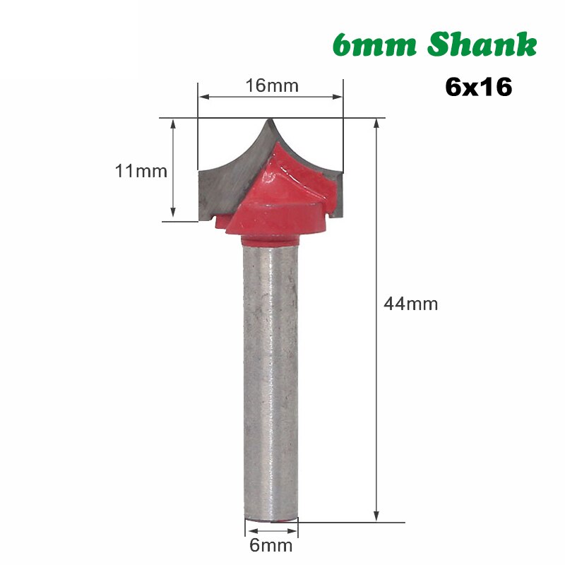 1pc 6mm skaft fräsar träsnideri trä cnc runda nos bits rund spets skär bit shaker vass fräs solid hårdmetall verktyg: 05