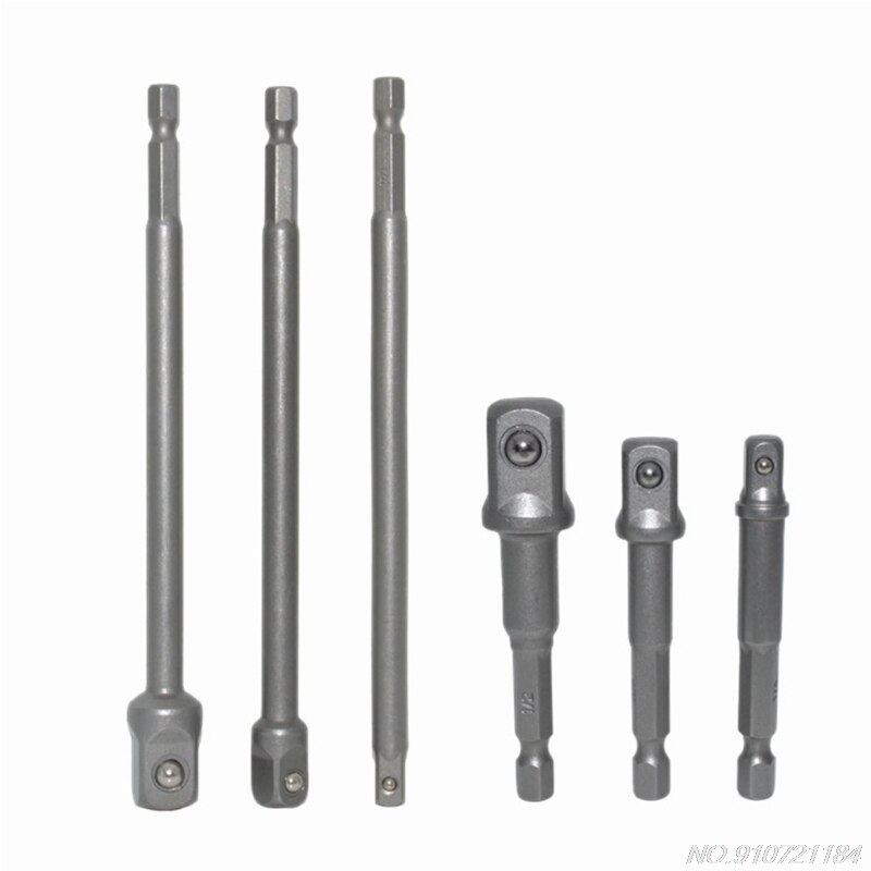 6Pcs Hex Shank Wrench Drive Power Extension Boor Socket Adapter Houder 1/4 "3/8" 1/2 "D07 20