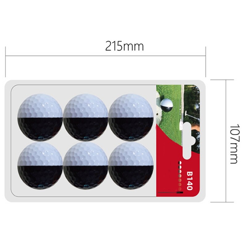 6 stuks golfballen beginners oefen driving range trainingsgolfballen voor heren