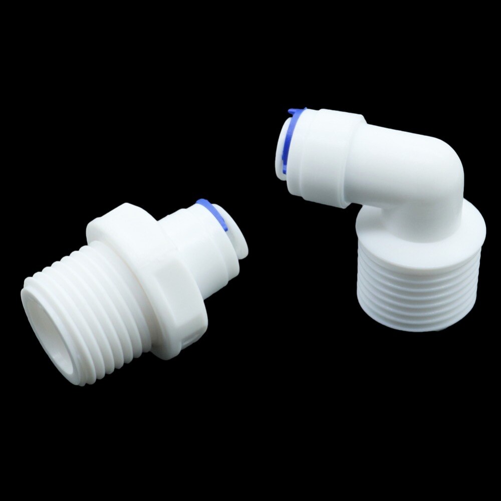 3Pcs 1/2 Inch Male Thread To 6mm Slip lock Quick-connectors Straight Elbow Irrigation Butt Pneumatic Pipe Connectors Fittings