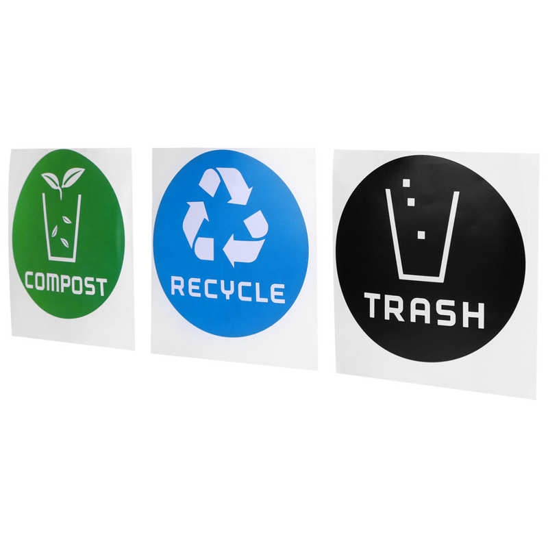 Recycle Sticker Teken Decal Trash Sticker Ronde Recycle Prullenbak Voor Vuilnisbakken