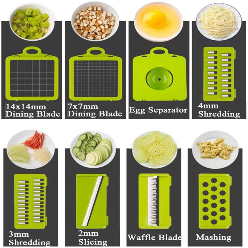 7 In 1 Multifunctionele Groentesnijder Mandoline Fruit Potato Slicer Rasp Dunschiller Wortel Rasp Keuken Fruit Groente Gereedschap