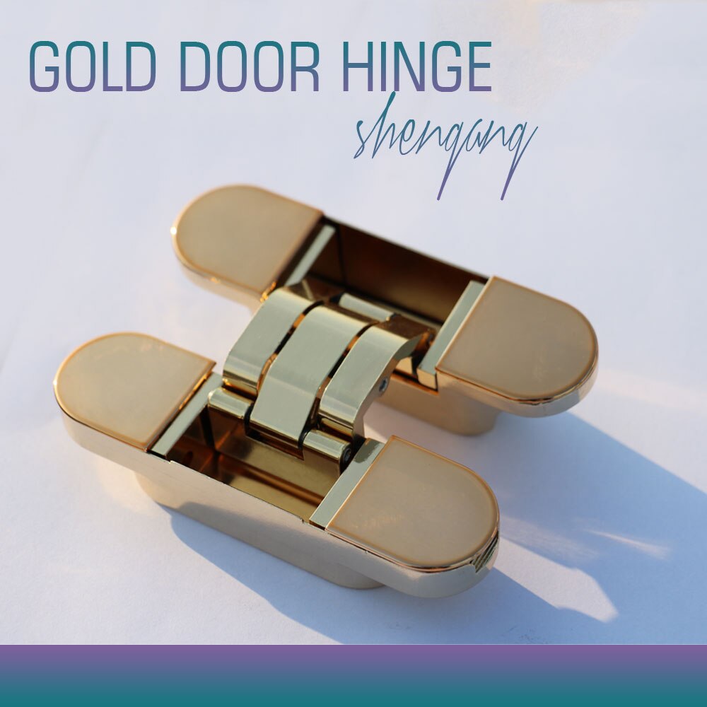 3D Adjustable Zinc Alloy Invisible Concealed Door Hinge: gold