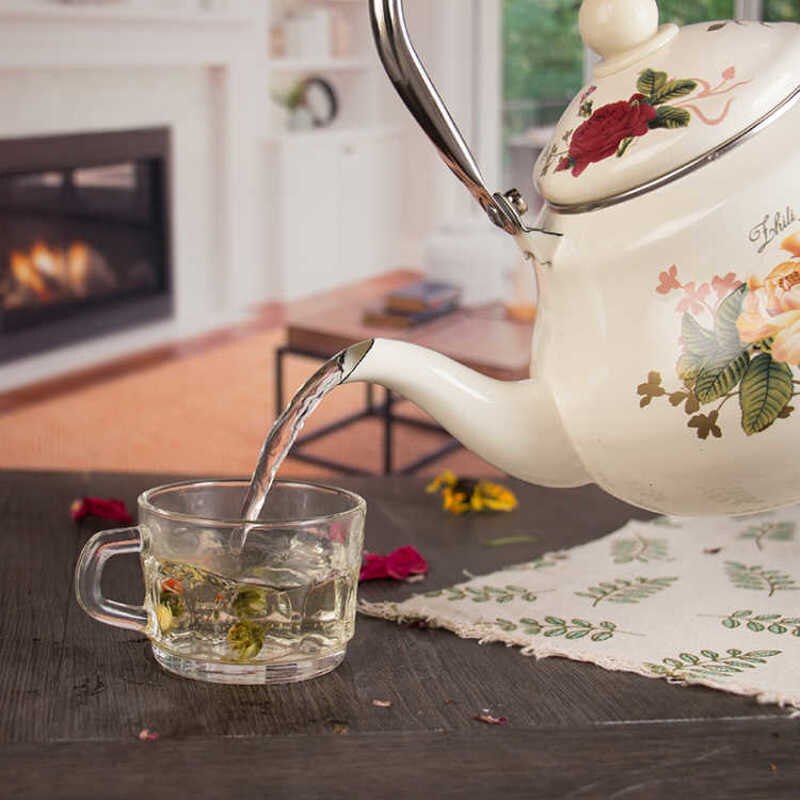 Théière émail santé gaz Induction cuisinière bouilloire gaz maison chaude bouilloire grande capacité cruche émail Pot eau Carafe Camping thé