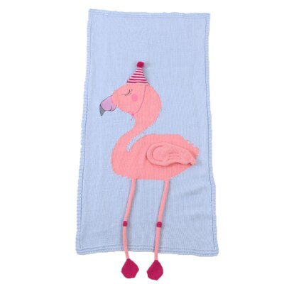 Småbørn drenge piger strikket tæppe flamingoer sove svøb tæpper baby seng betræk blødt badehåndklæde børn wrap strandmåtte: Blå