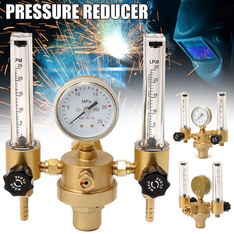 Double Tube Argon CO2 Gauge Pressures Regulator Flow Meter Control Valves Bubble Counter Flowmeter ALI88