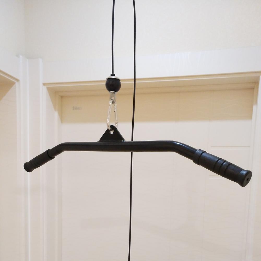 Conjunto de poleas con cable para entrenamiento muscular en casa, accesorios de gimnasio, barra con mango para tirar, máquina de remo, para fortalecer bíceps y tríceps
