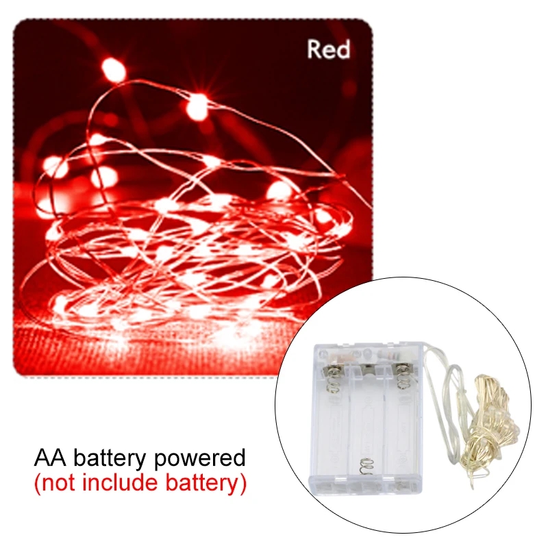 10M 5M 3M 2M Kupferdraht LED Lametta Girlande Batteriebetriebene Fee LED Lichterketten für Weihnachten Hochzeit Party Dekor