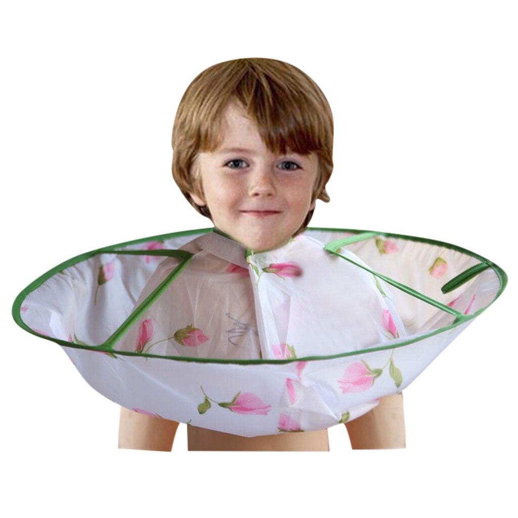 freundlicher Junge Haar Schneiden Kap Kleid Friseur Barbier Schürze Friseur freundlicher Mädchen Jungen Haar schneiden Regenschirm Kap Protecter LL3: Grün