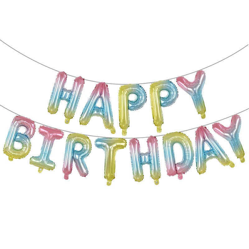 13 stuks happy birthday ballonnen folie letter ballon verjaardagsfeestje decoraties kinderen volwassen verjaardag ballonnen alfabet ballonnen set: Fluorescentie geel