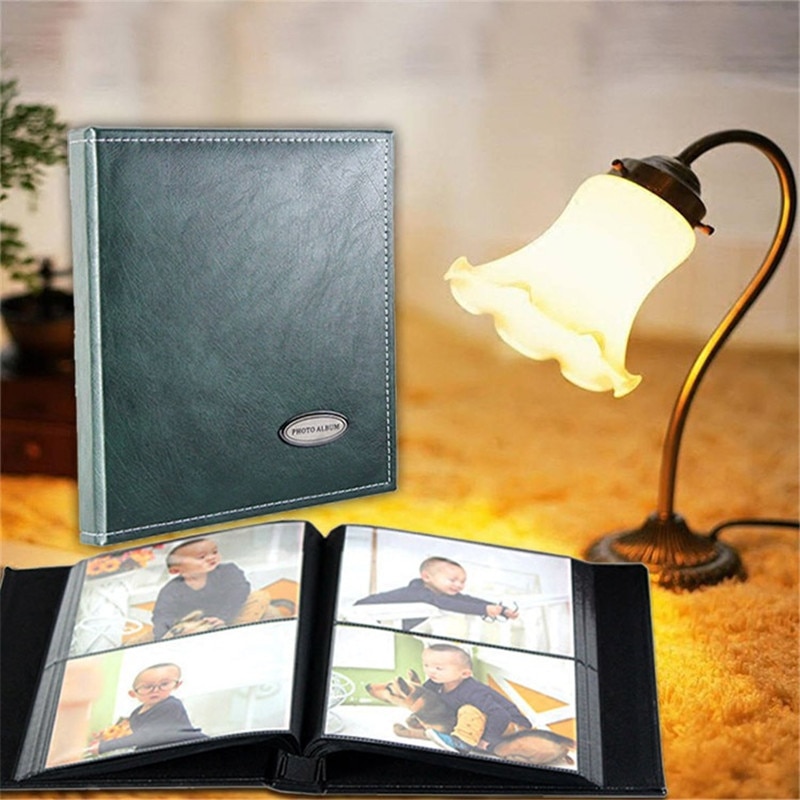 160 pockets PU Leather Photo Album Vintage Carved Handmade DIY Insert Scrapbook Foto Albums Flush Mount Album