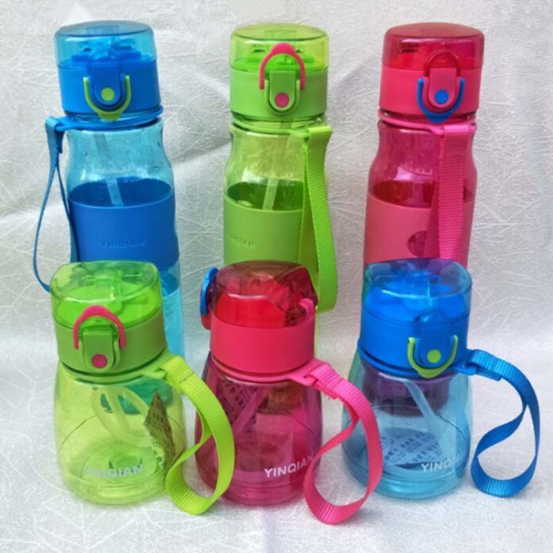 Milieuvriendelijke plastic babybekers voor kinderen, babyfles met cartoonmotief, kinderfles met rietje voor pasgeborenen, volwassen kinderen, fles 300/320/650ml