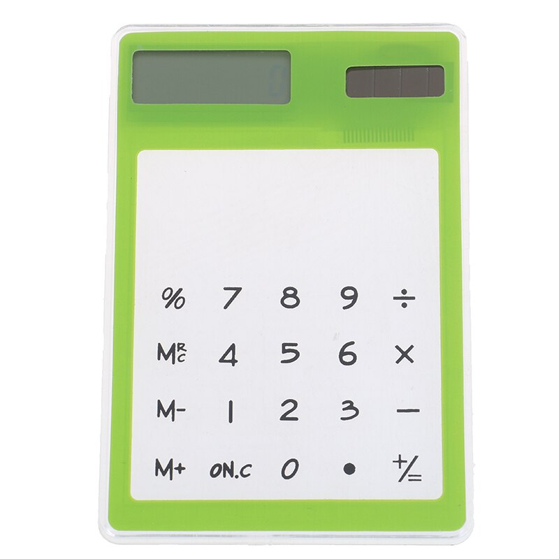 8 Digit Touch Screen Ultra slim Transparent Solar Stationery Clear Scientific Calculator use for Student School Office