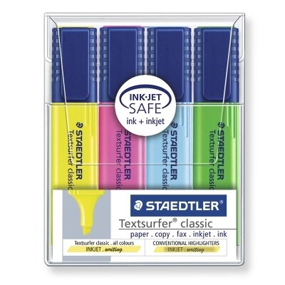 STAEDTLER-resaltador Textsurfer classic, 364, WP4, WP8, bolígrafo de neón absorbente: 4 Colors As picture