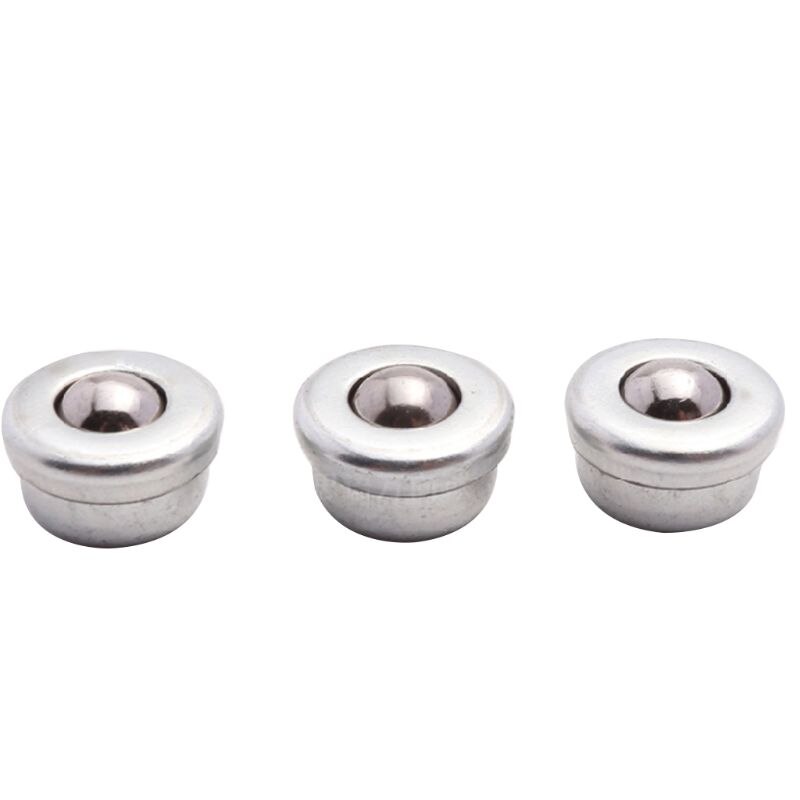 10Pcs 8mm Steel Conveyor Ball Sliver Transfer Bearing Unit Roller Wheels Small Flat Round Eye Conveying Ball