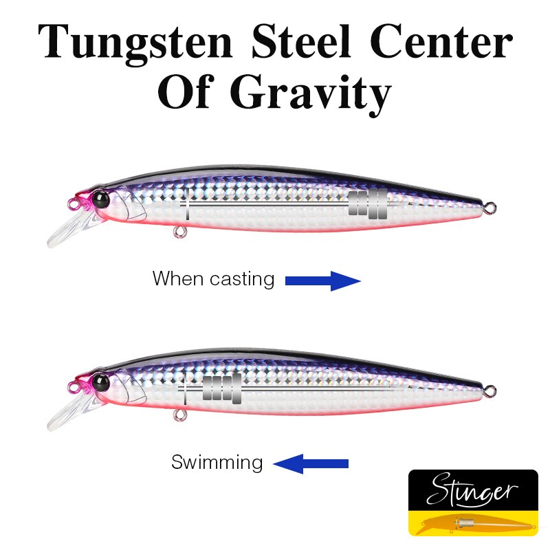 TSURINOYA-señuelo de pesca ultralargo, cebo duro de Pesca de Mar, peso de tungsteno, 120F, 120mm, 19g