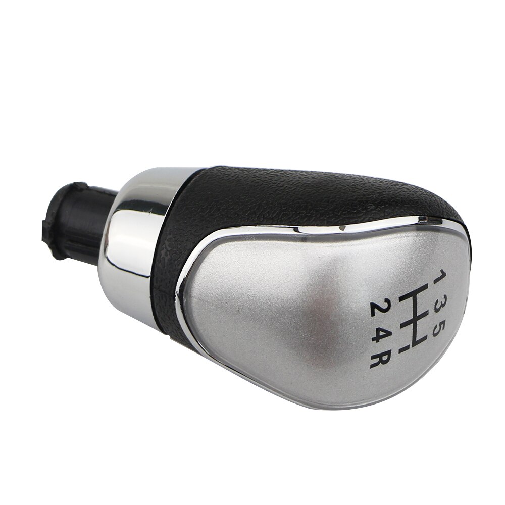 Gear Shift Knob Gaiter Boot Lever Stick Handle Head Cover 5/6 Speed Car Styling Accessories For Ford Focus 2 MK2 Fiesta Kuga: 5 Speed Silver Knob
