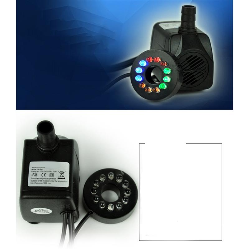 10/16/25W Powerful Submersible Water Pump with LED Light Adjustable Water Flow for Fountains Ponds Aquarium Fish Tank EU Plug