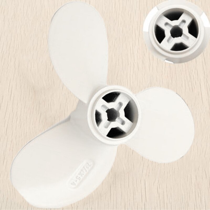 Spare Propeller Aluminum Alloy White 7 1/4X5-A Replacement Metal Outboard